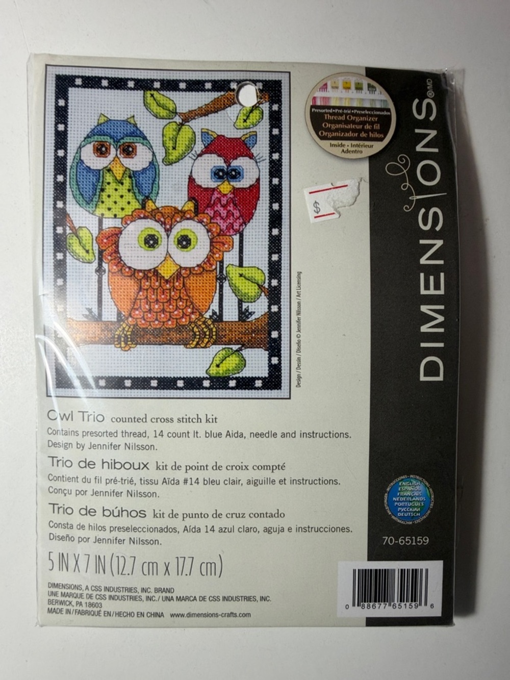 Dimensions Owl Trio Counted Cross Stitch Kit - Multicolor